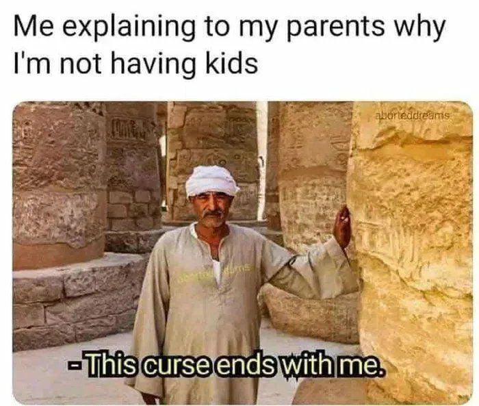 Me explaining to my parents why Im not having kids e iscurselendsiwithms