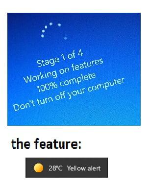 the feature 26C Yellow alert