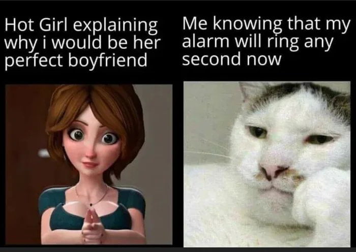 Hot Girl explaining Me knowing that my why i would be her alarm will ring any perfect boyfriend second now