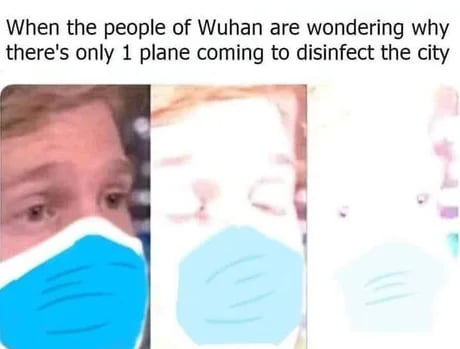 When the people of Wuhan are wondering why theres only 1 plane coming to disinfect the city T
