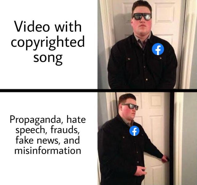 Video with copyrighted song Propaganda hate speech frauds fake news and misinformation