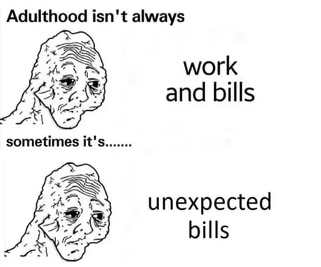 Adulthood isnt always work and bills unexpected bills