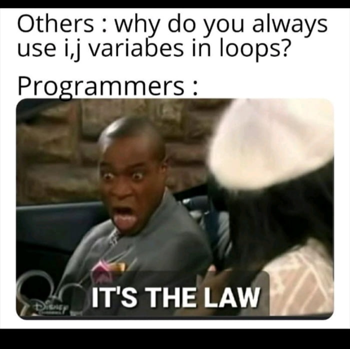 Others why do you always use ij variabes in loops Programmers