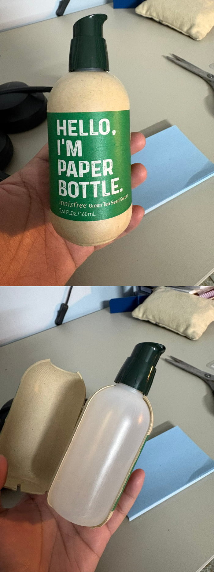 HELLO, I'M PAPER BOTTLE. innisfree Green Tea Seed Serum 5.4FL OZ / 160mL