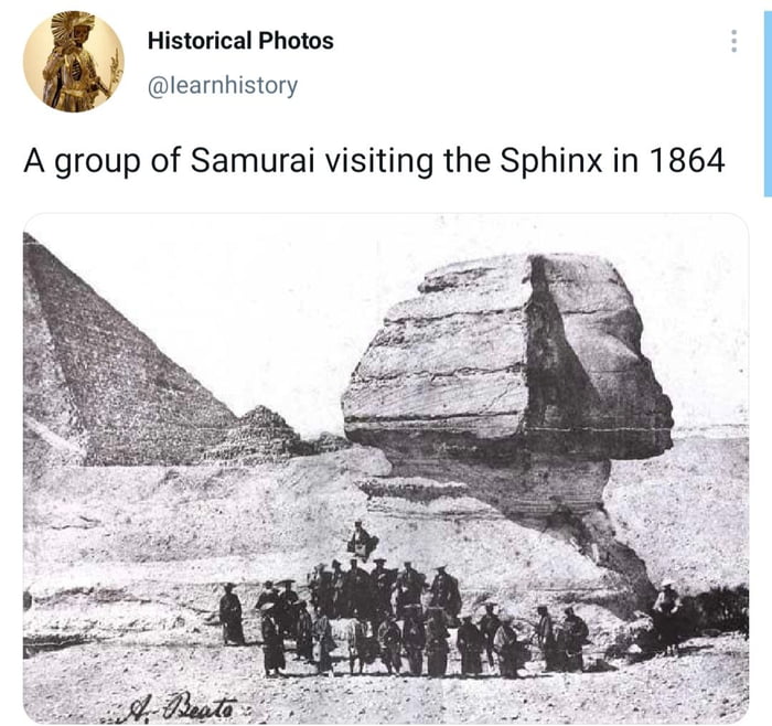 Historical Photos learnhistory A group of Samurai visiting the Sphinx in 1864