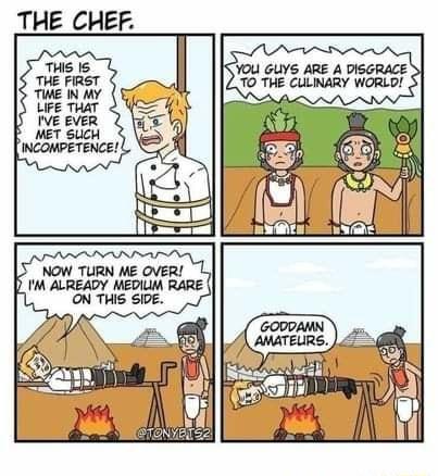 THE CHEF YOU GUYS ARE A DISGRACE l VDMECULNARVWOHLDI I 0 JVI l nn