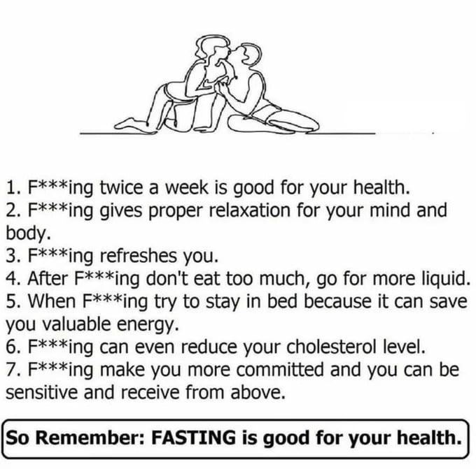 1 Fing twice a week is good for your health 2 Ping gives proper relaxation for your mind and body 3 Fing refreshes you 4 After Fing dont eat too much go for more liquid 5 When Fing try to stay in bed because it can save you valuable energy 6 Fing can even reduce your cholesterol level 7 Ping make you more committed and you can be sensitive and receive from above So Remember FASTING is good for you