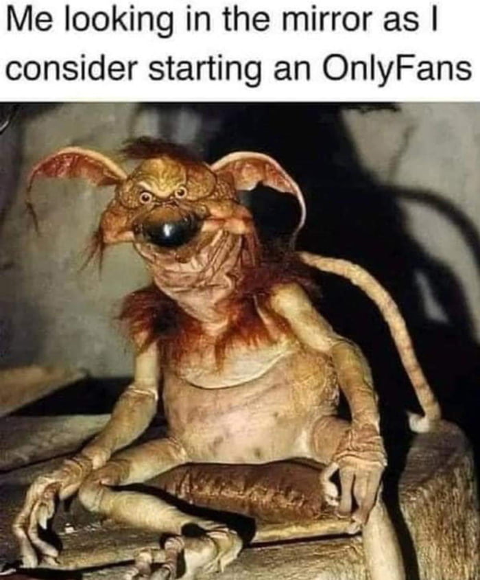Me looking in the mirror as consider starting an OnlyFans
