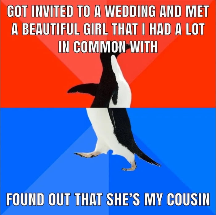 GOT INVITED TOAWEDDING AND MET A BERAUTIFUL GIRL THAT IHAD ALOT INCOMMON WITH N FOUNDIOUT THATSHES MY COUSIN