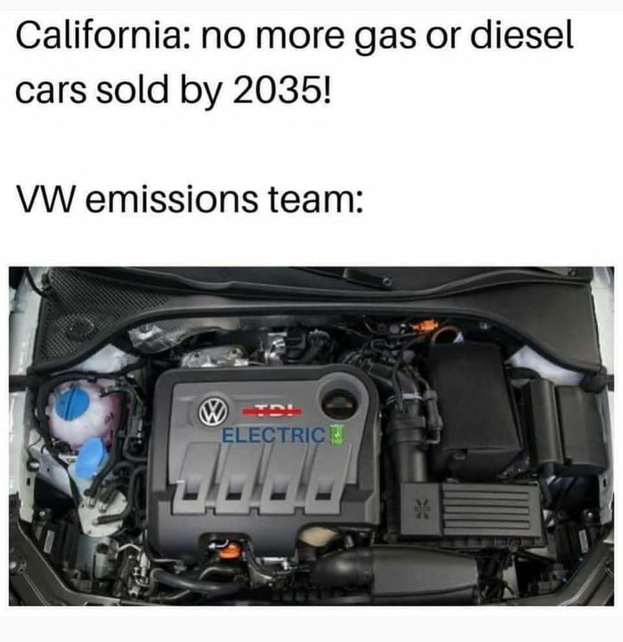 California no more gas or diesel cars sold by 2035 VW emissions team