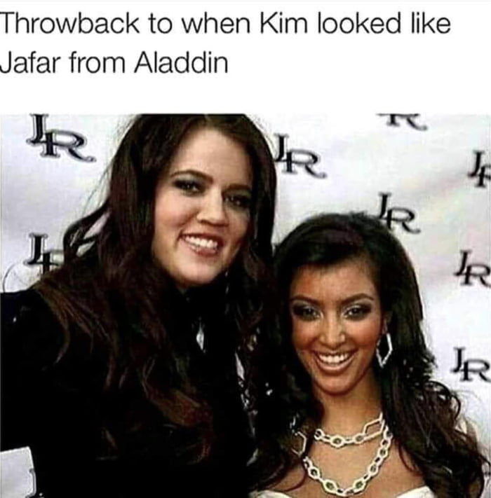 hrowback to when Kim looked like afar from Aladdin