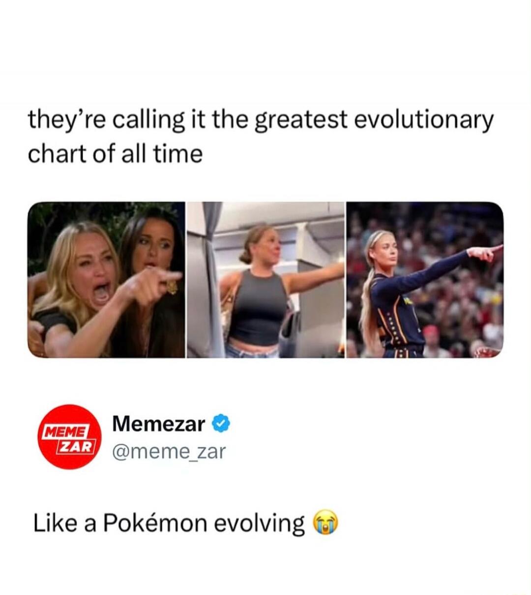 they're calling it the greatest evolutionary chart of all time Like a Pokémon evolving