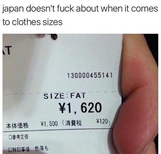 japan doesnt fuck about when it comes to clothes sizes 130000455141 o 4 SI1ZEFAT 1620 AEER 1500 CHER 120 at Z vd REERR L