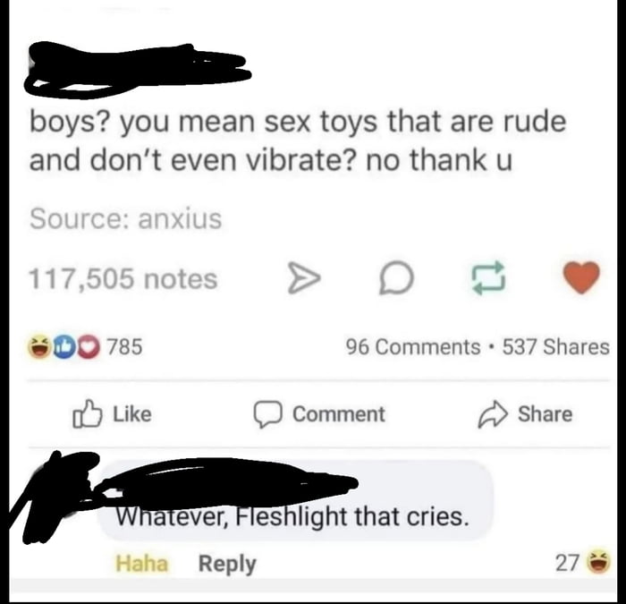 e boys you mean sex toys that are rude and dont even vibrate no thank u ever Fesnlight that cries Haha Reply