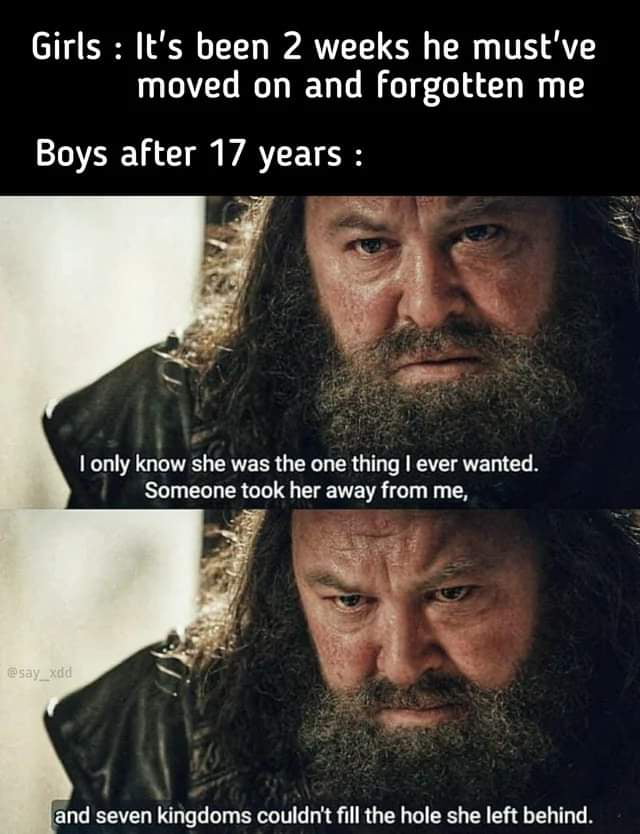 Girls Its been 2 weeks he mustve moved on and forgotten me Boys after 17 years 1only know she was the one thing ever wanted Someone took her away from me land seven kingdoms couldnt fill the hole she left behind P