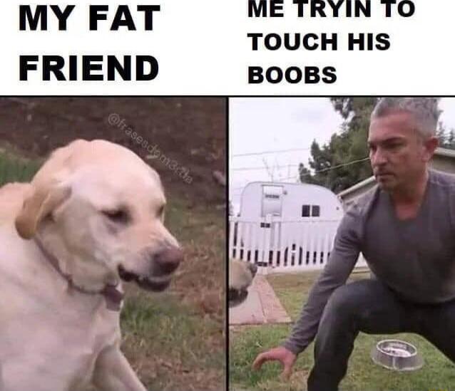 MY FAT TOUCH HIs FRIEND BOOBS