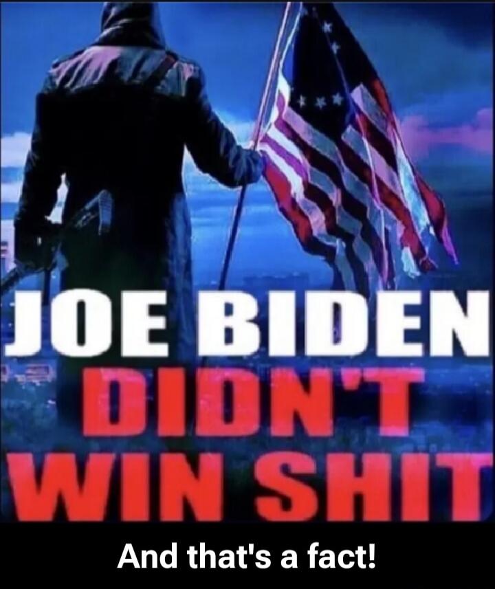 JOE BIDEN DIDN'T WIN SHIT And that's a fact!