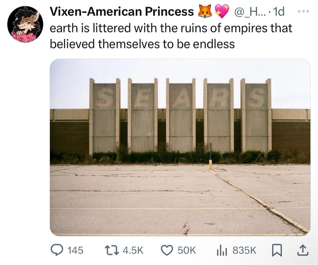 Vixen American Princess Ml H 1d earth is littered with the ruins of empires that believed themselves to be endless Qs 145k Q50K 83K