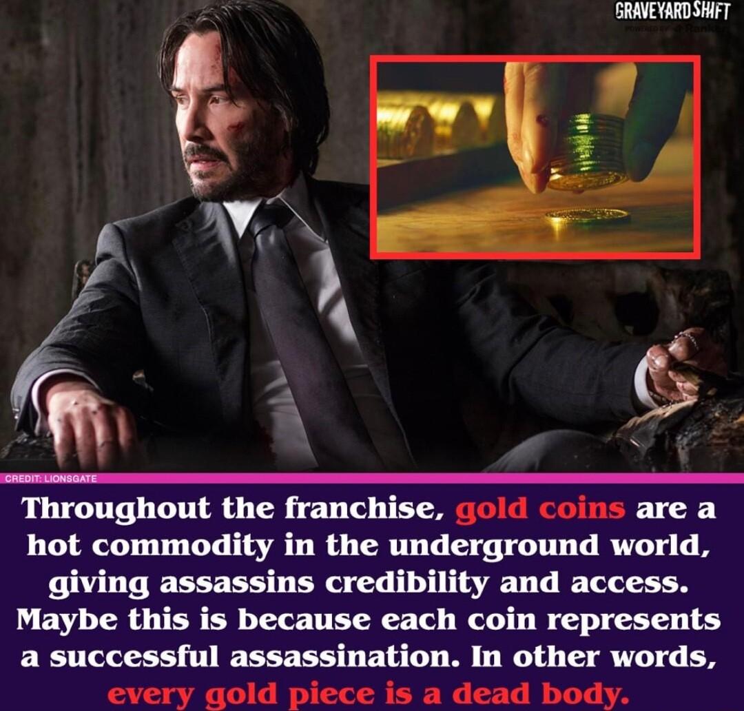 SRAVEYARD SHFT Throughout the franchise gold coins are a hot commodity in the underground world giving assassins credibility and access Maybe this is because each coin represents a successful assassination In other words every gold piece is a dead body