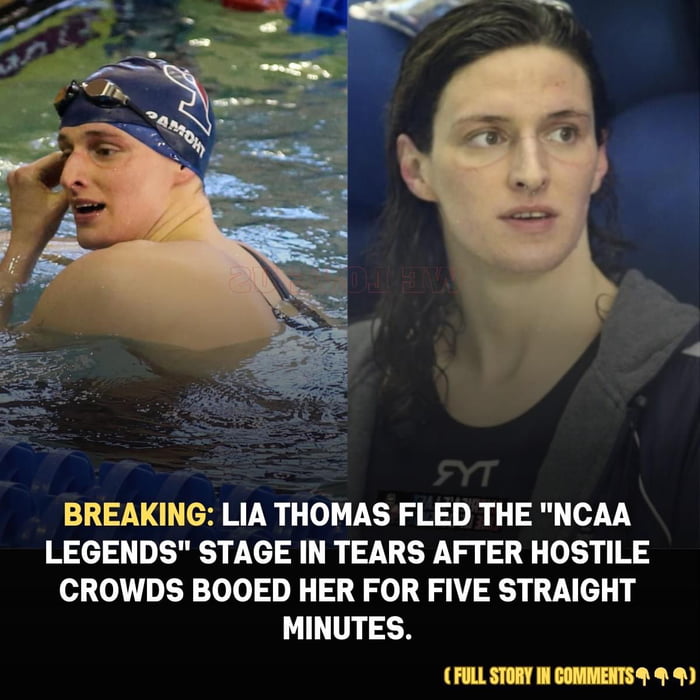 BREAKING LIA THOMAS FLED THE NCAA LEGENDS STAGE IN TEARS AFTER HOSTILE CROWDS BOOED HER FOR FIVE STRAIGHT MINUTES FULL STORY M COMMENTS