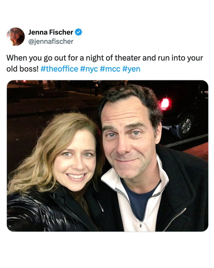 When you go out for a night of theater and run into your old boss! #theoffice #nyc #mcc #yen