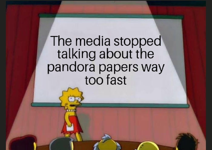 The media stoped e talking about t pandora papers way too fast