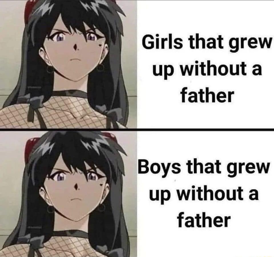 Girls that grew up without a father Boys that grew up without a father