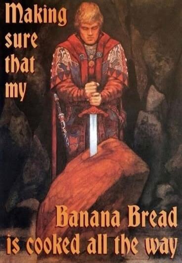 Making sure that my Banana Bread is cooked all the way