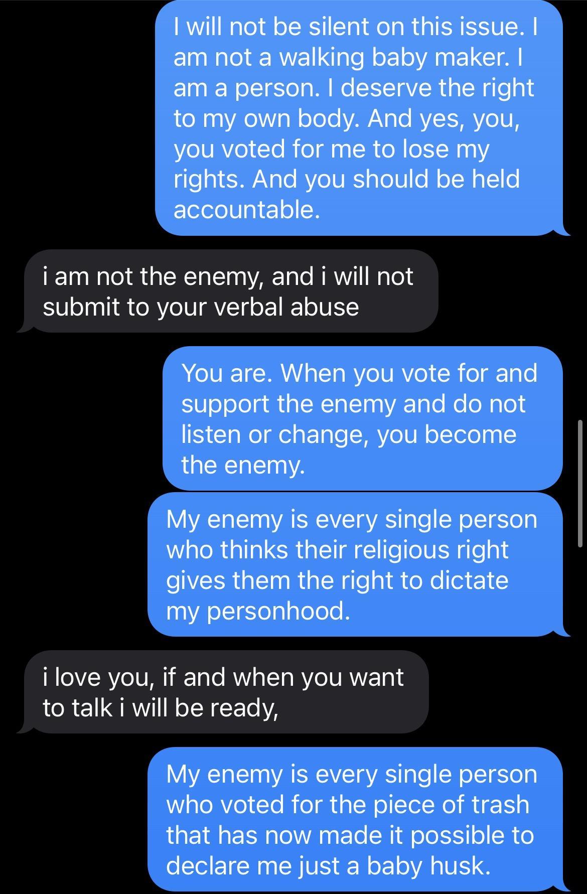 I will not be silent on this issue EIR IRV oo ElANELCIA ETaa WolTgTola M Mo SXI TaVIR g WaTelas 0N 10YAe V oW oTeTe VAVglo RV ESRVeIVR e SRYe Yo Rona R oM eI N11V gle a1 SN aTe MY IUE alo o l oTN g L1 lo EleloleUal o i am not the enemy and i will not submit to your verbal abuse NIV T MY 1URVe R o gF1ao SUeJolo g i alW1alT00VA Tole oo Ngle s TaNeI gl aETaleSHRVe1UN oTolol gy LN1al100YA My enemy is 