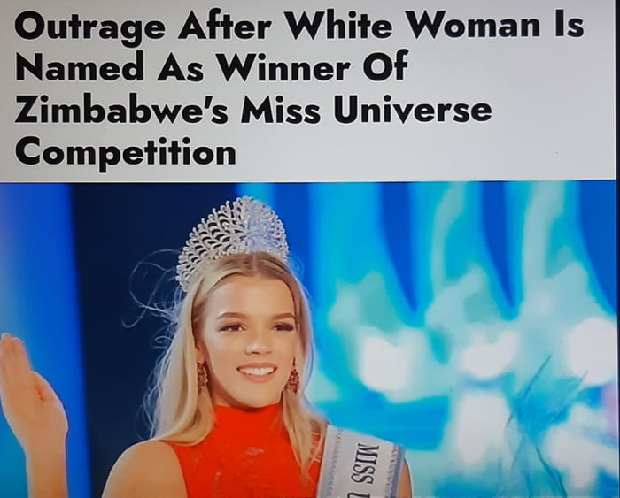 Outrage After White Woman Is Named As Winner Of Zimbabwes Miss Universe Competition