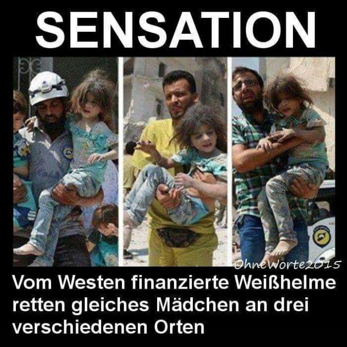 SENSATION Vom Westen finanzierte WeiRhelme retten gleiches Madchen an drei verschiedenen Orten