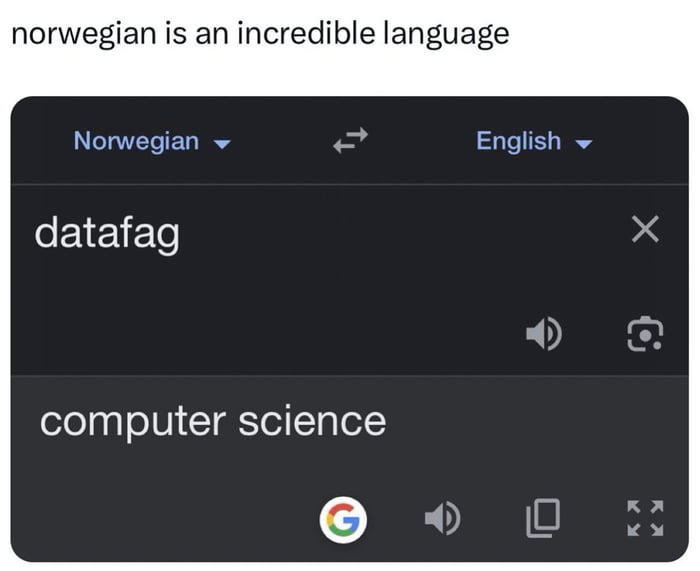 norwegian is an incredible language Norwegian English eEVE ETo computer science