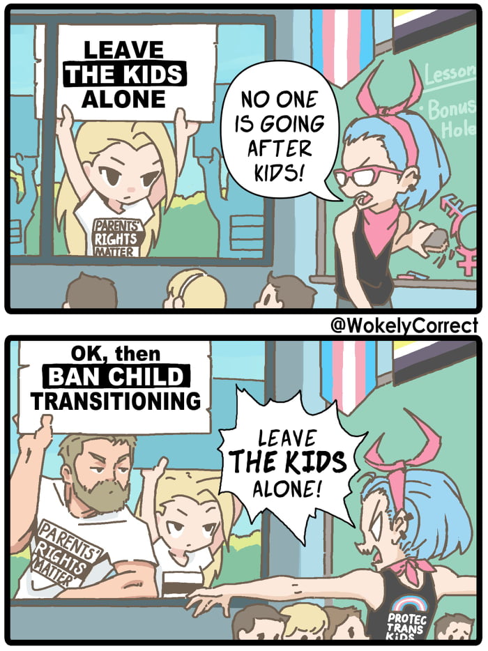 LEAVE THE KIDS OK then BAN CHILD TRANSITIONING THE KIS ALONE 7