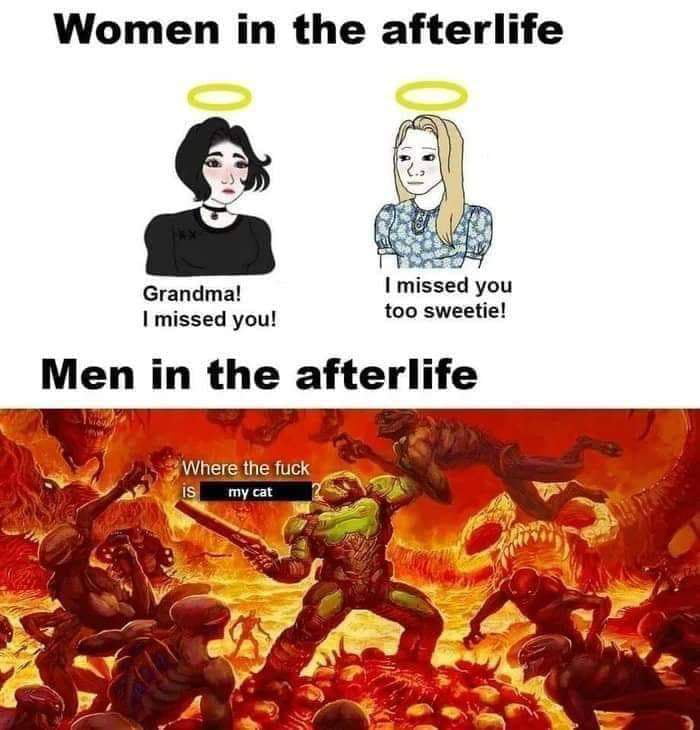 Women in the afterlife Grandma I missed you I missed you too sweetie Men in the afterllfe