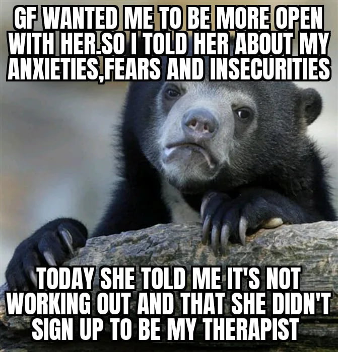 X P 3 4 TODAY SHE TOLD MES L 1 WORKING OUT AND THAT SHE DIDN SIGN UP TO BE MY THERAPIST