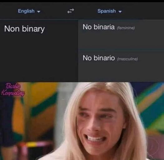 n Soomts Spanish Non binary No binaria e No binario scuine
