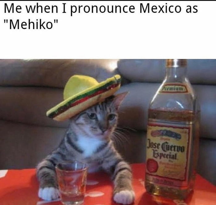 Me when I pronounce Mexico as Mehiko