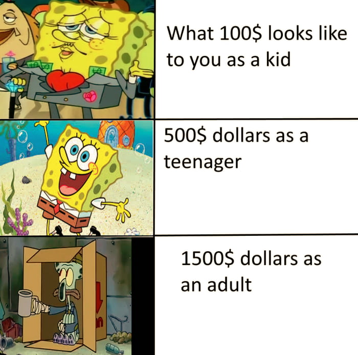 What 1008 looks like to you as a kid 5008S dollars as a teenager 15006 dollars as an adult