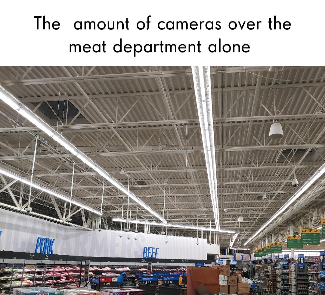 The amount of cameras over the meat department alone