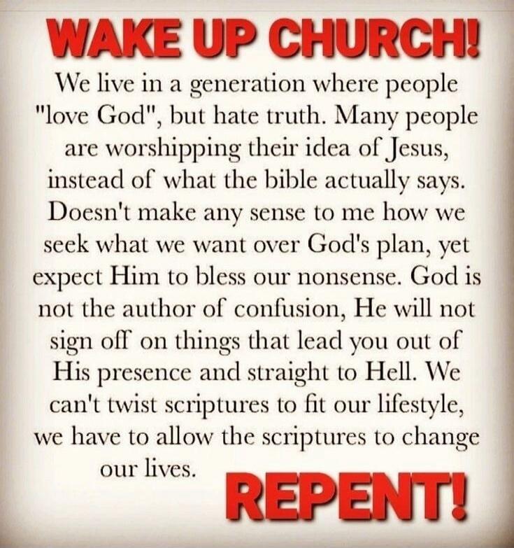 WAKE UP CHURCH! We live in a generation where people 