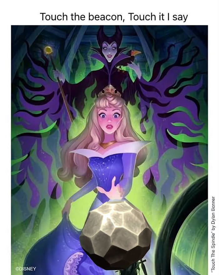 Touch the beacon, Touch it I say. Touch The Spindle by Dylan Bonner. ©DISNEY