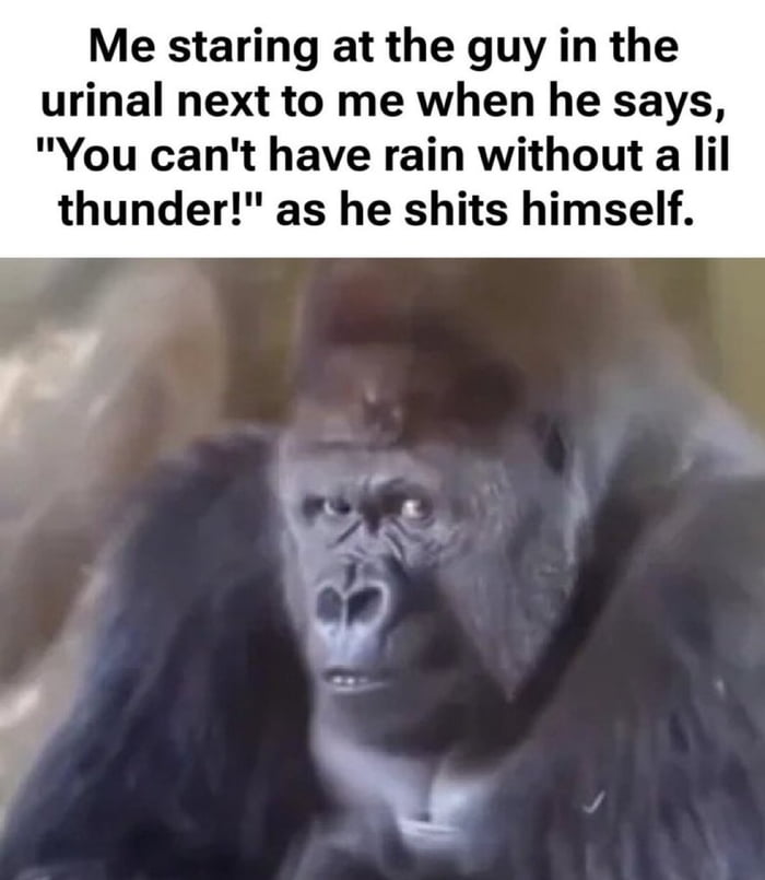 Me staring at the guy in the urinal next to me when he says, 