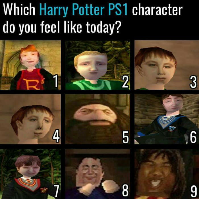 Which Harry Potter PS1 character R TR LRI R O