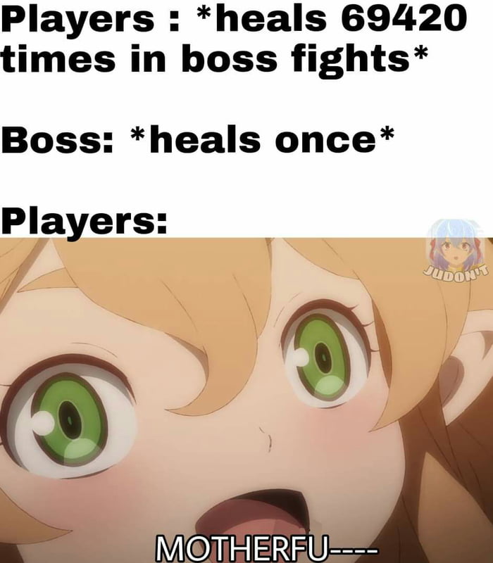 Players heals 69420 times in boss fights Boss heals once Players