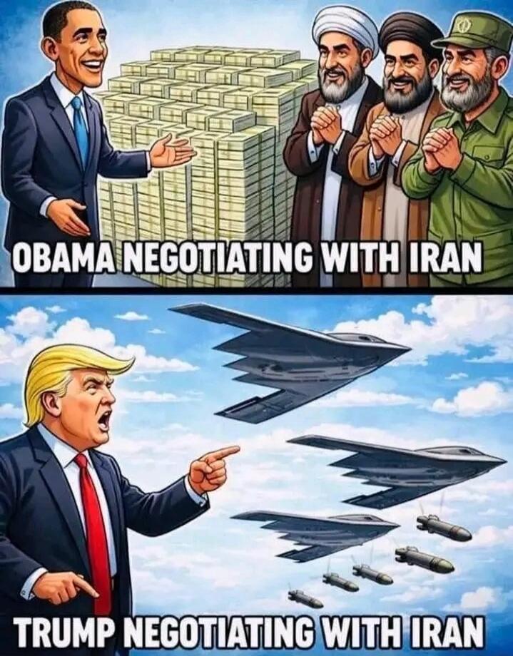 OBAMA NEGOTIATING WITH IRAN
TRUMP NEGOTIATING WITH IRAN
