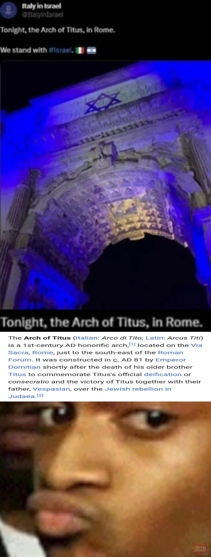 Maly in tsrael Tonight the Arch of Titus in Rome We stand with Tonight the Arch of Titus in Rome