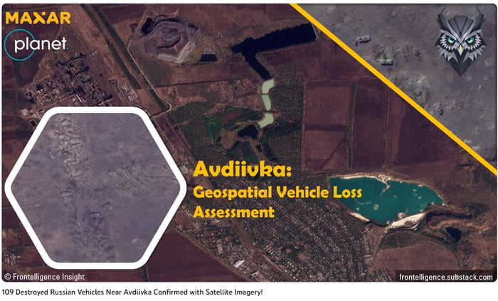MAXAR planet Avdiivka Geospatial Vehicle Loss Assessment