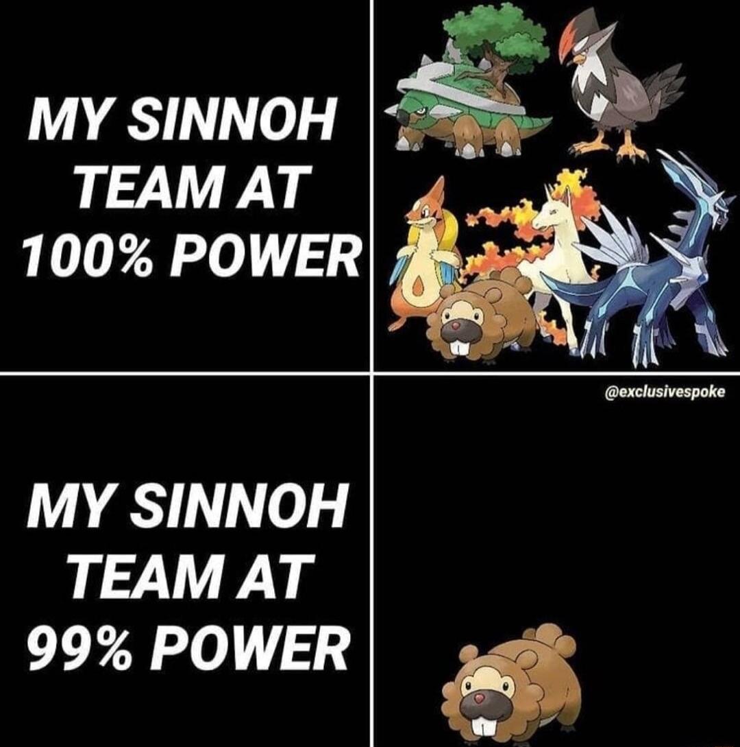 MY SINNOH TEAM AT 100 POWER MY SINNOH TEAM AT 99 POWER
