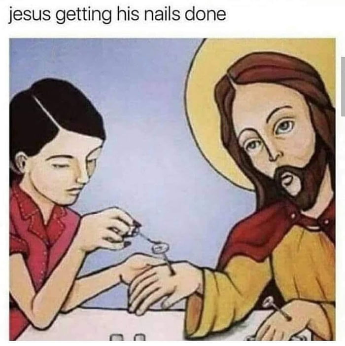 jesus getting his nails done