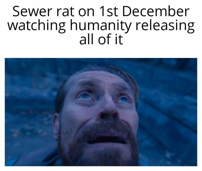Sewer rat on 1st December watching humanity releasing all of it